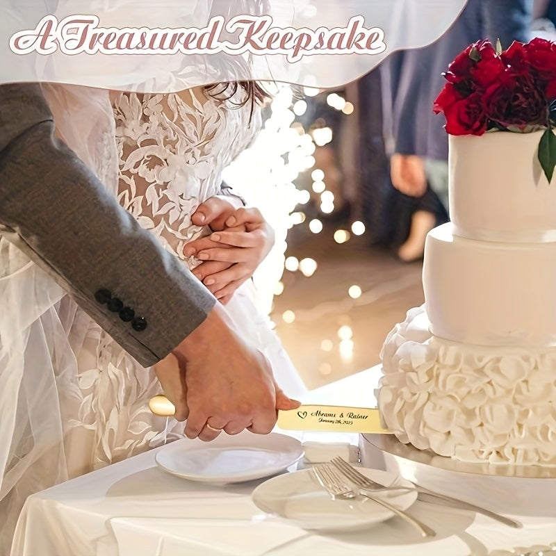 [2pcs Personalized Cake Set] 2pcs Stainless Steel Personalized Cake Tableware Set | Customized Text for Gifting to Family and Friends | Suitable for Weddings, Anniversaries, Birthdays, Holidays, Christmas | Dishwasher Safe ferrersa