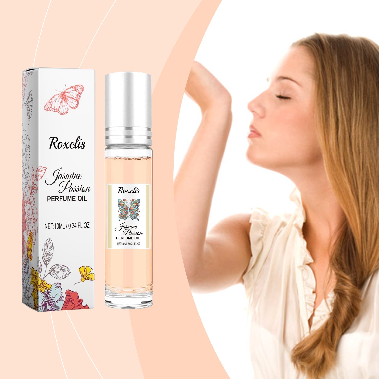 Roxelis Roll-On Jasmine Perfume Lasting Fragrance Portable Vial Perfume Charming Charm Perfume Pheromone Fragrance eprolo