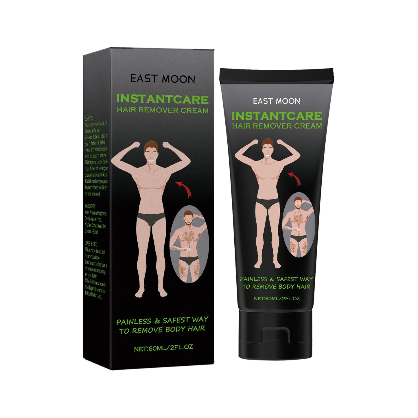 East Moon Hair Removal Cream For Men, Arms, Armpits And Legs Gentle And Non-Irritating Body Clean Skin Hair Removal Cream eprolo