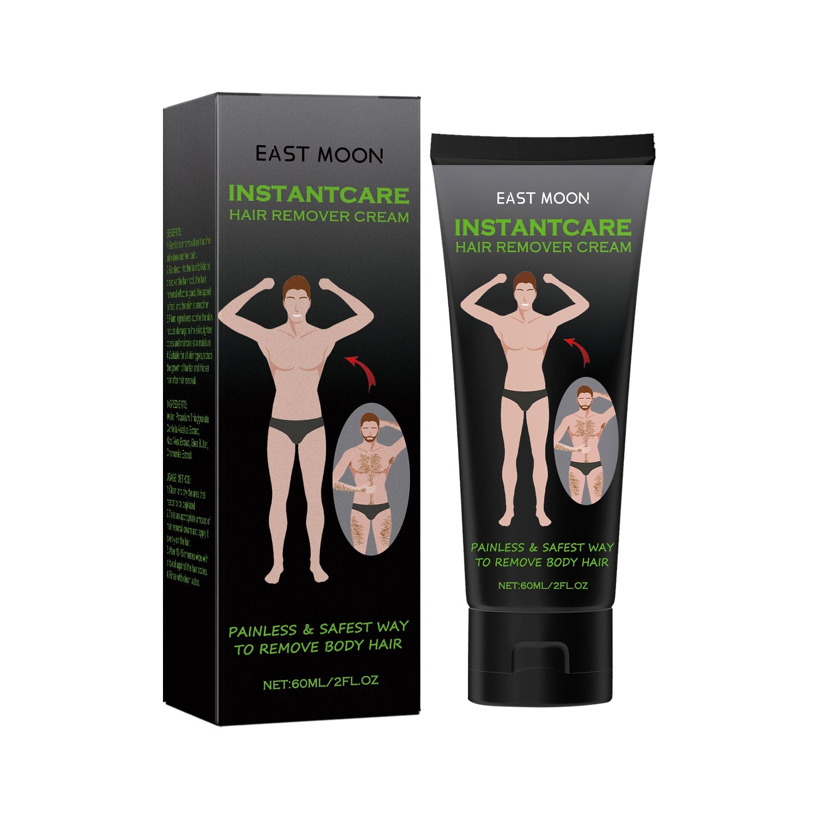 East Moon Hair Removal Cream For Men, Arms, Armpits And Legs Gentle And Non-Irritating Body Clean Skin Hair Removal Cream eprolo