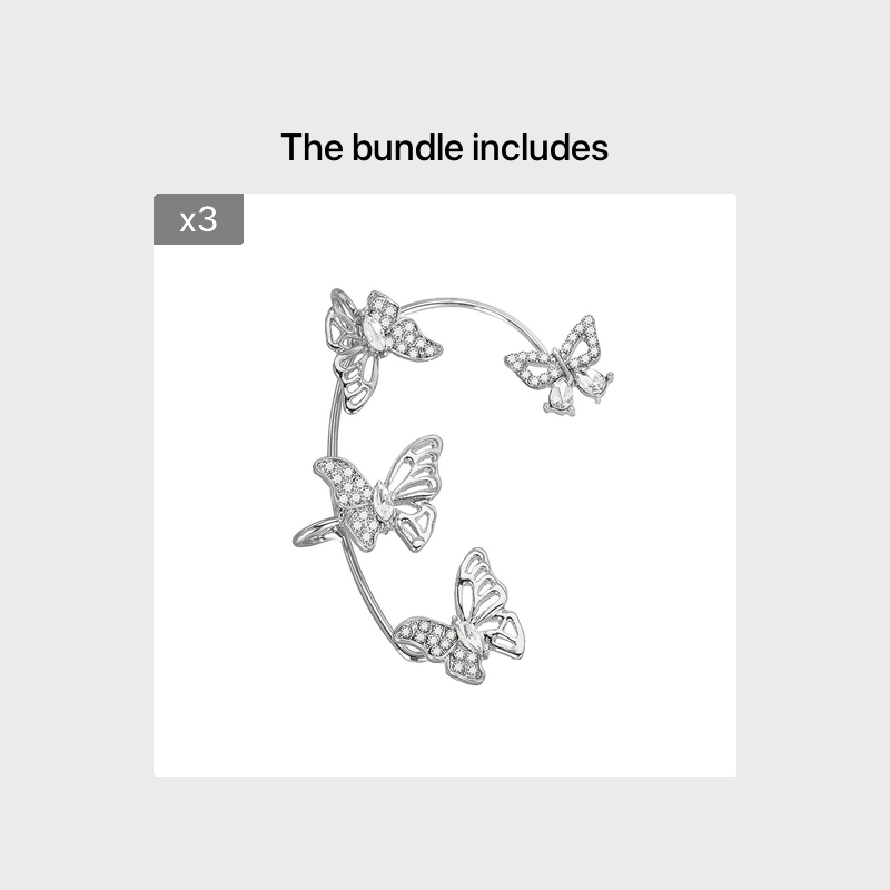 Women'S Elegant Butterfly Ear Cuffs - No-Piercing Ear Hooks, Synthetic Gemstone Accents, Everyday & Formal Jewelry for Parties, Weddings, Everyday Outfits - Non-Piercing Ear Clips for Sensitive Light Beige, Party Accessories, ferrersa