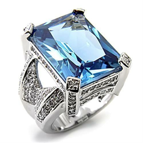 7X315 - Rhodium 925 Sterling Silver Ring with AAA Grade CZ Spinel in L ferrersa