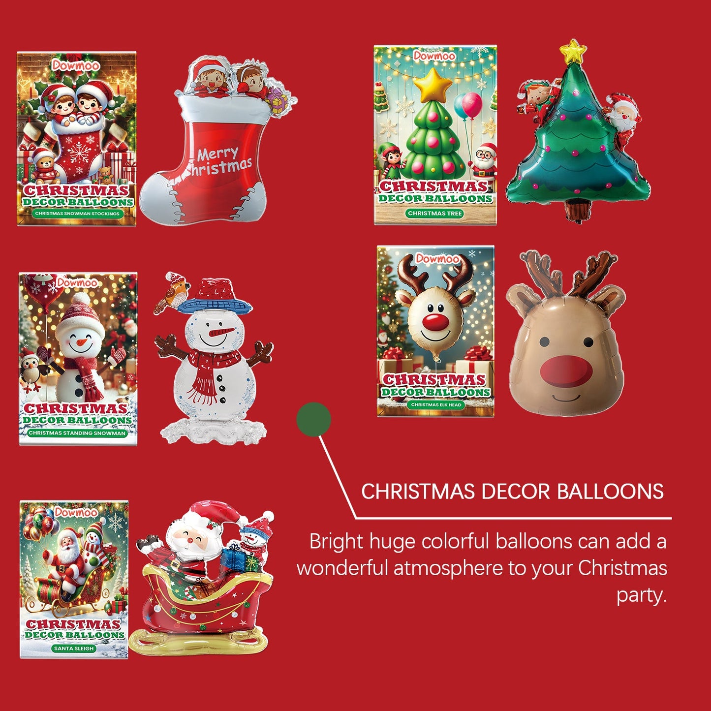 Christmas Balloons Balloon Standing Santa Claus Reindeer Christmas Tree Event Atmosphere Arrangement eprolo