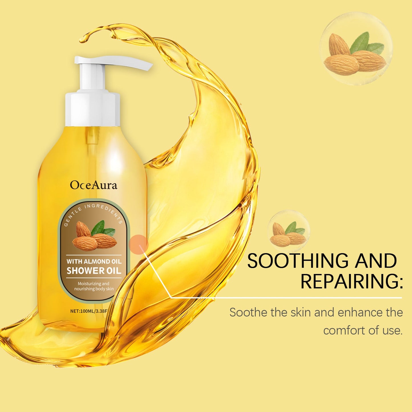 OceAura Coconut Oil Bath Oil Gently Cleanses Body Skin Moisturizing, Smooth And Nourishing Skin Bath Oil eprolo