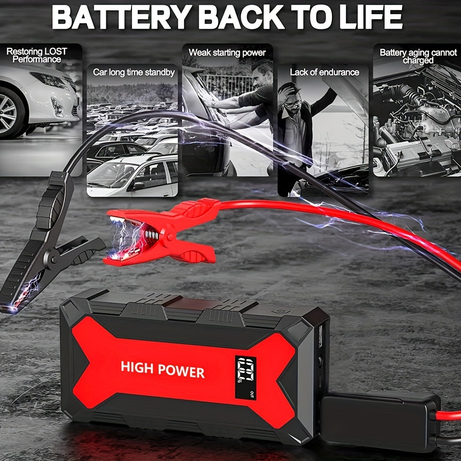 [Portable Car Jump Starter] 2500A Portable 12V Car Jump Starter Power Bank - Battery Booster Charger Starting Device for Petrol Diesel Car Starter Buster (6.0L Gas or 5.0L Diesel Engine) ferrersa