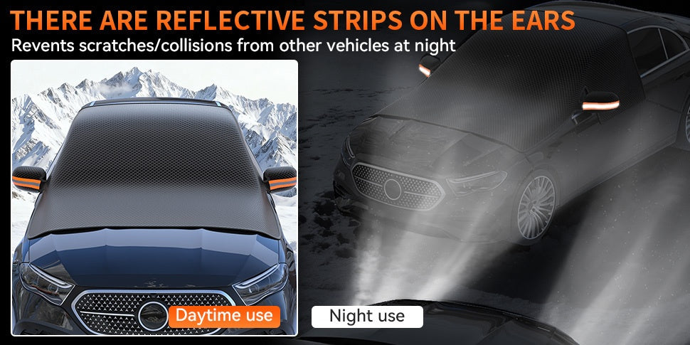 Magnetic Car Windshield Snow Cover - Heavy-Duty Oxford Fabric Windshield with 5- Anti-Snow Shield, Portable Scratch-Resistant Cover Suitable for /SUVs, Winter Car Accessory (No Drill Installation) ferrersa