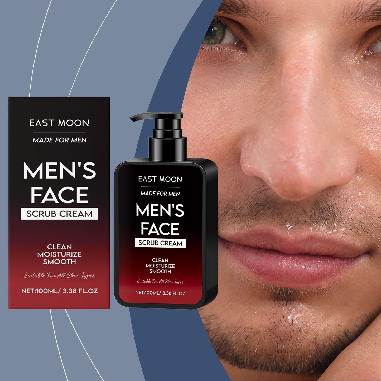 East Moon Men's Oil Control Scrub, Gently Cleanses Facial Skin With A Refreshing And Moisturizing Oil Control Scrub eprolo