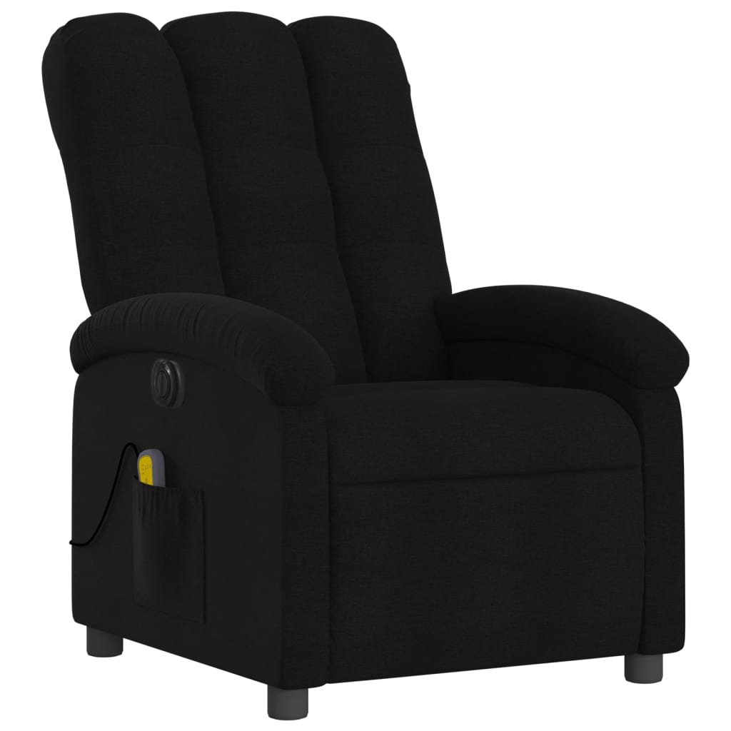 vidaXL Electric Massage Recliner Chair Black Fabric VidaXL