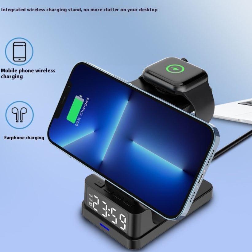 Magnetic Three-in-one 15W Wireless Charger With Clock ferrersa