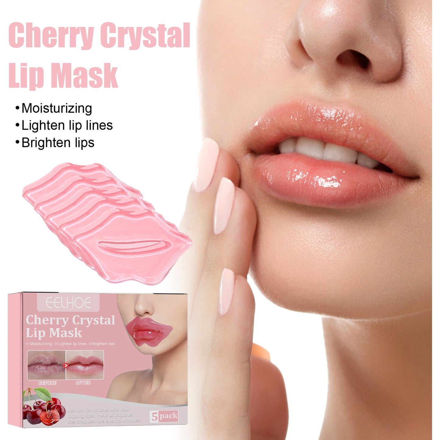 EELHOE Cherry Crystal Lip Mask Hydrates And Moisturizes Lips, Removes Dead Skin Without Greasy And Reduces Lip Lines eprolo