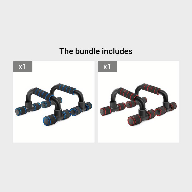 Holiday Gift, Home Workout Equipment, Push Up Bars with Cushioned Foam Grip & Non-Slip Design, Universal, Blue/Red/Green ferrersa