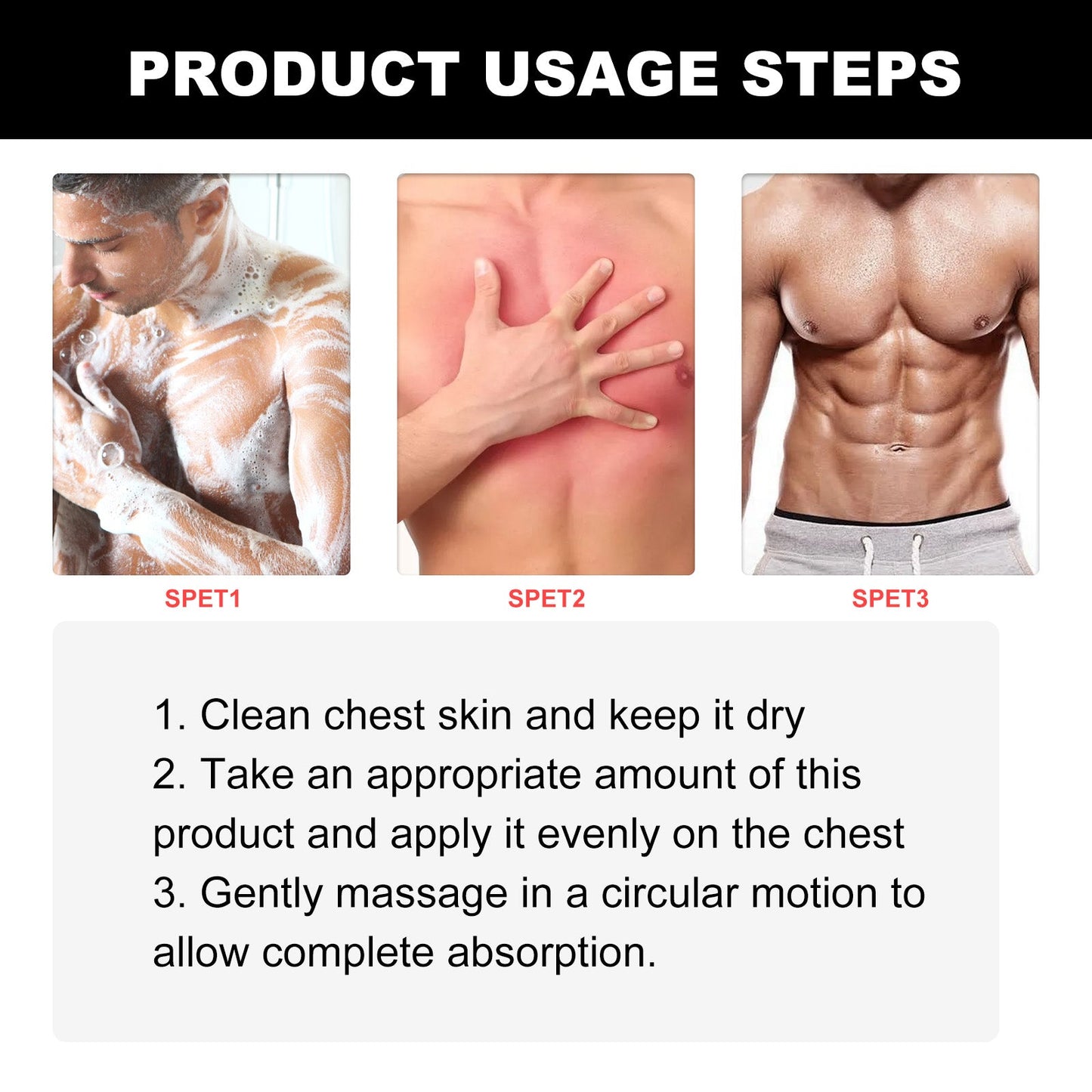 Ximonth Men's Breast Shaping Care Liquid (15ml) Enhances The Firmness And Luster Of The Chest Contour eprolo