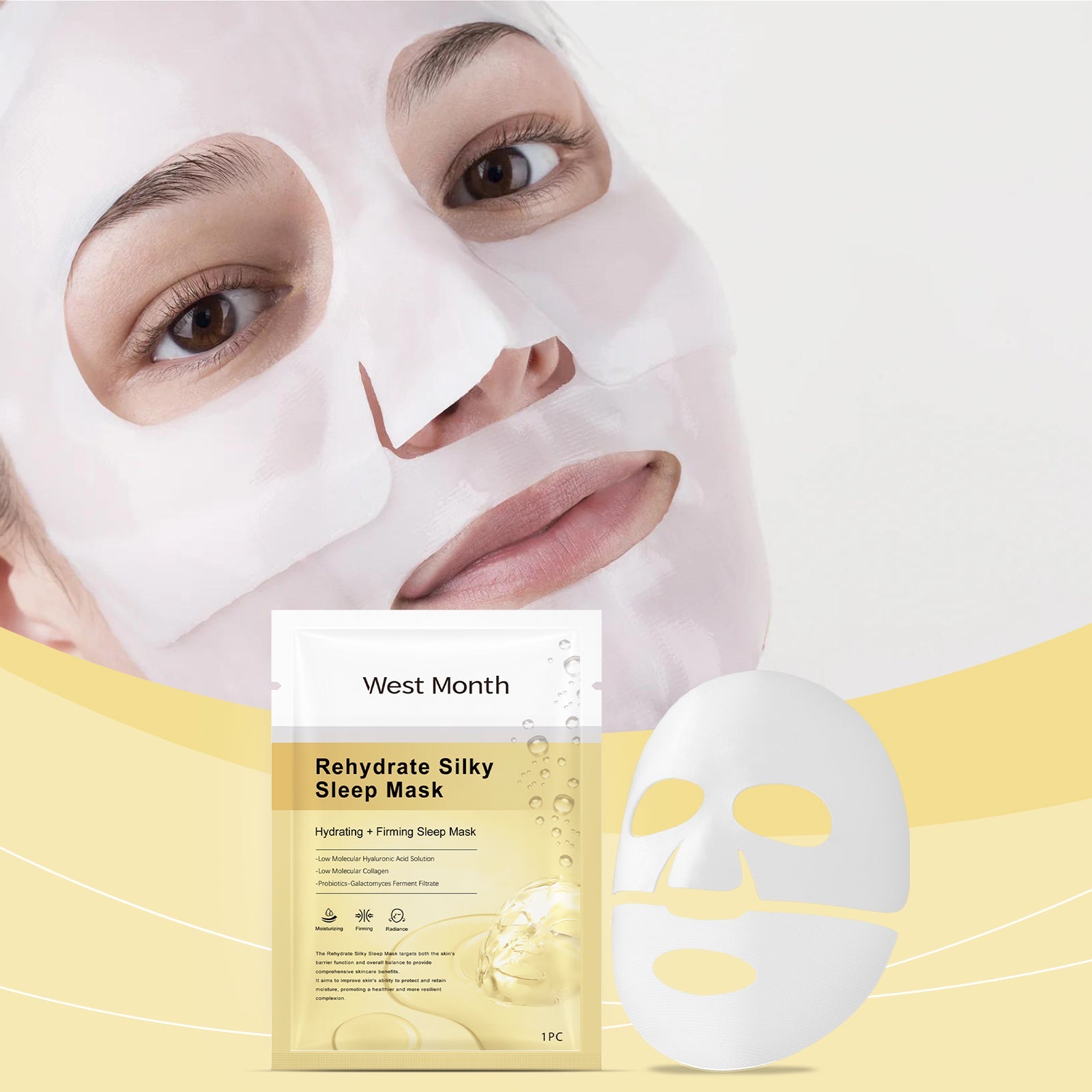 West&Month Collagen Moisturizing Mask (Bag) Nourishes And Hydrates The Facial Skin In One, Soothing And Moisturizing Way eprolo