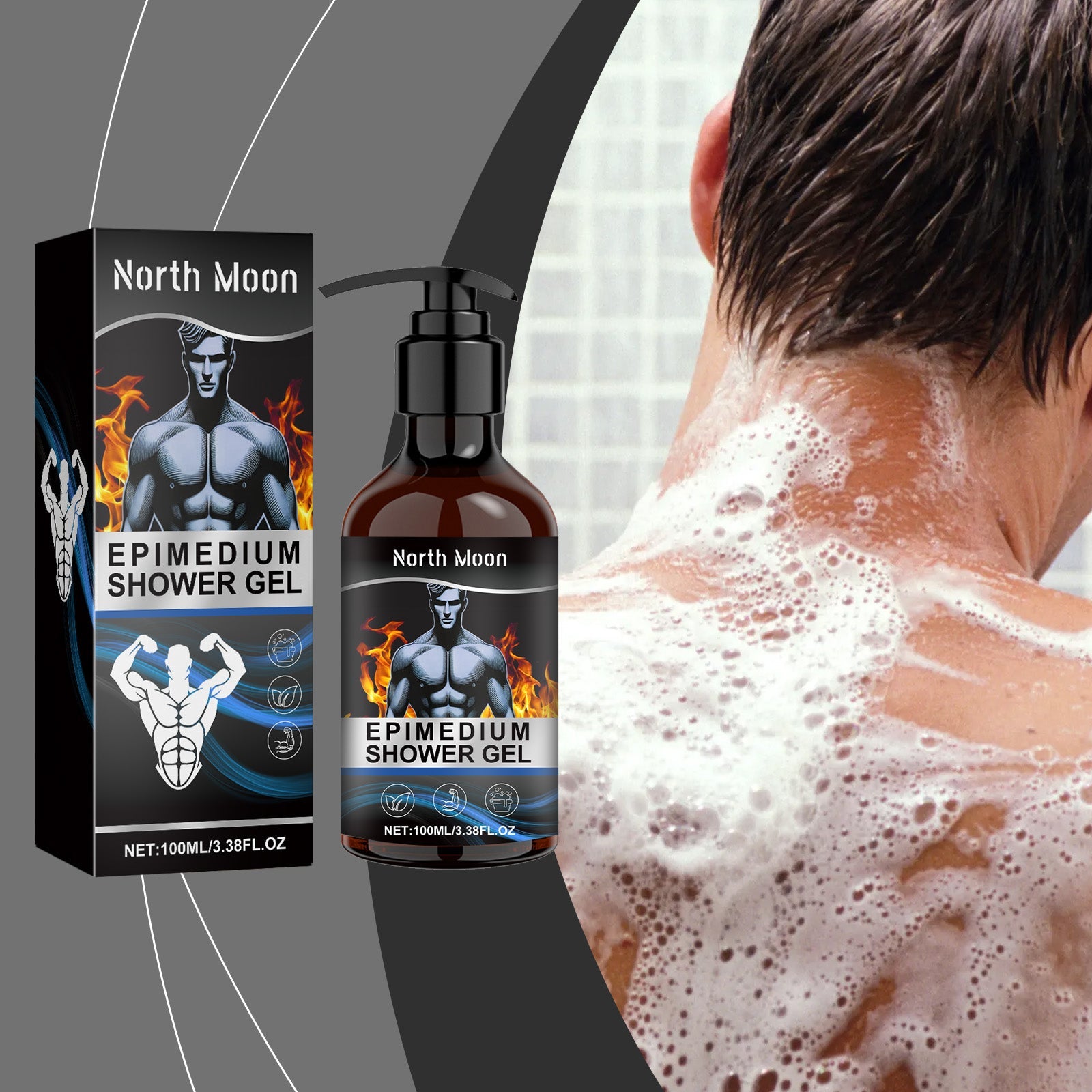 North Moon Men's Body Care Shower Gel Moisturizes And Refreshes Body And Skin Massage Treatment eprolo