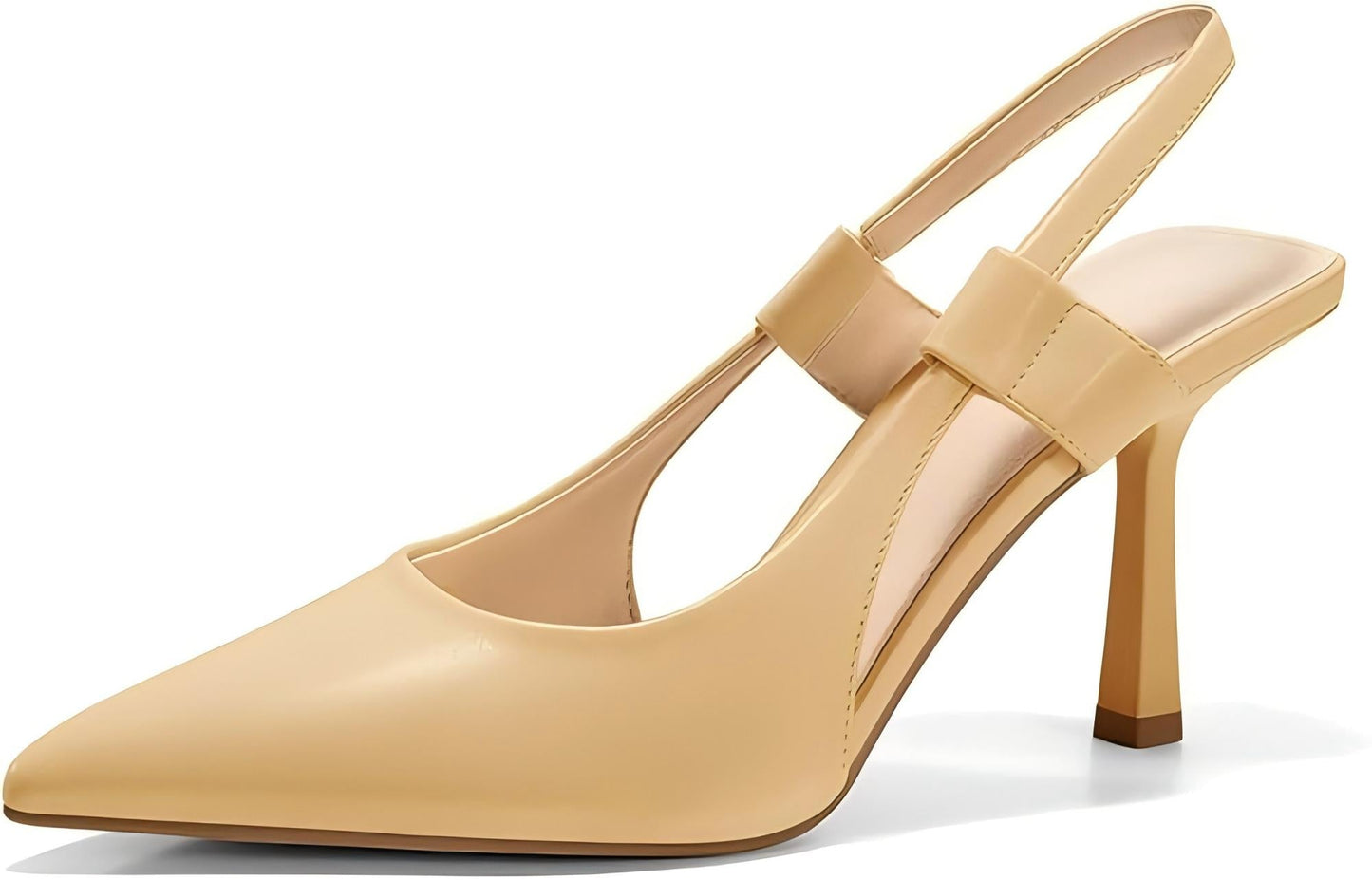 Coutgo Womens Slingback Heels Closed Pointed Toe Slip-on Kitten Heels Sandals Party Prom Dress Shoes ferrersa