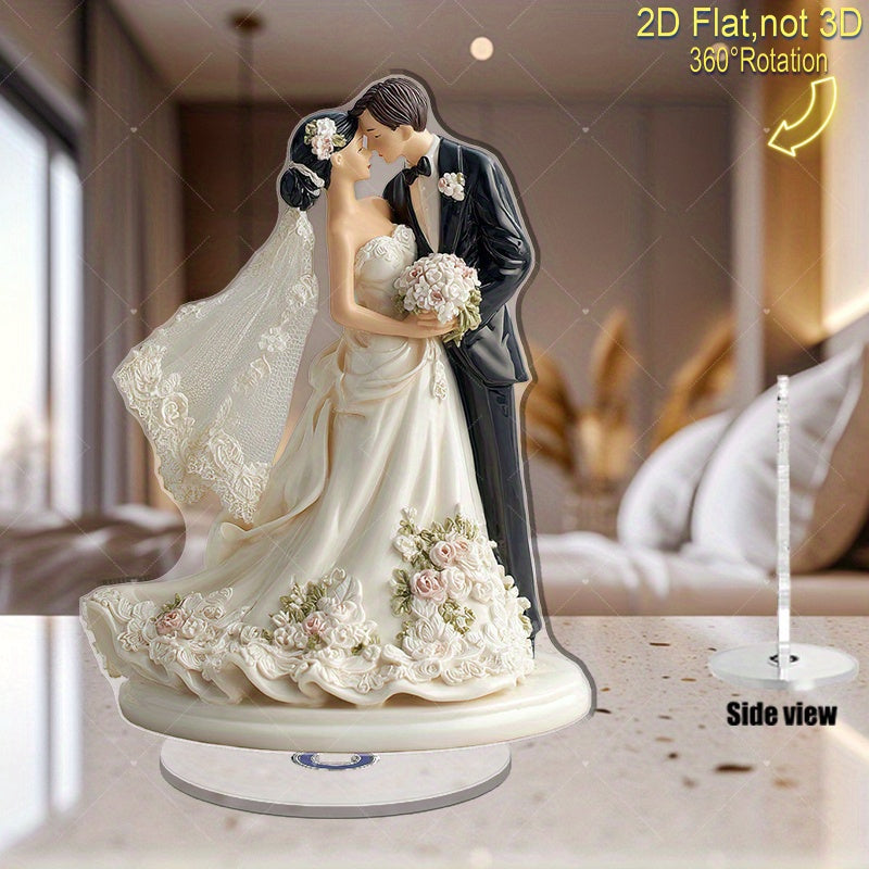2D Flat - A Two-Dimensional Rotating Acrylic Sculpture of a Couple in an Embrace, Perfect for Wedding Gifts, Anniversaries, And As Meaningful Mementos to Honor Love And Treasured Memories. ferrersa
