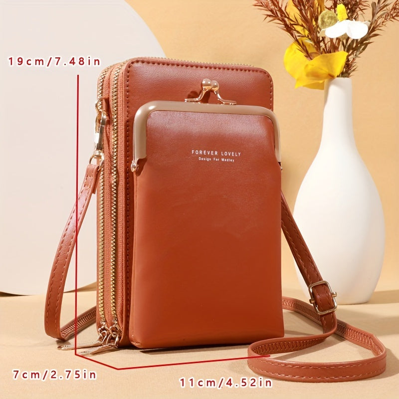 [Elegant Phone Wallet] Elegant and Fashionable Phone Wallet | Secure Kiss Lock Design, Lightweight and Neat - Holds Phone, Large Cash Cards, Small Cosmetics - Must-Have for Women Traveling ferrersa