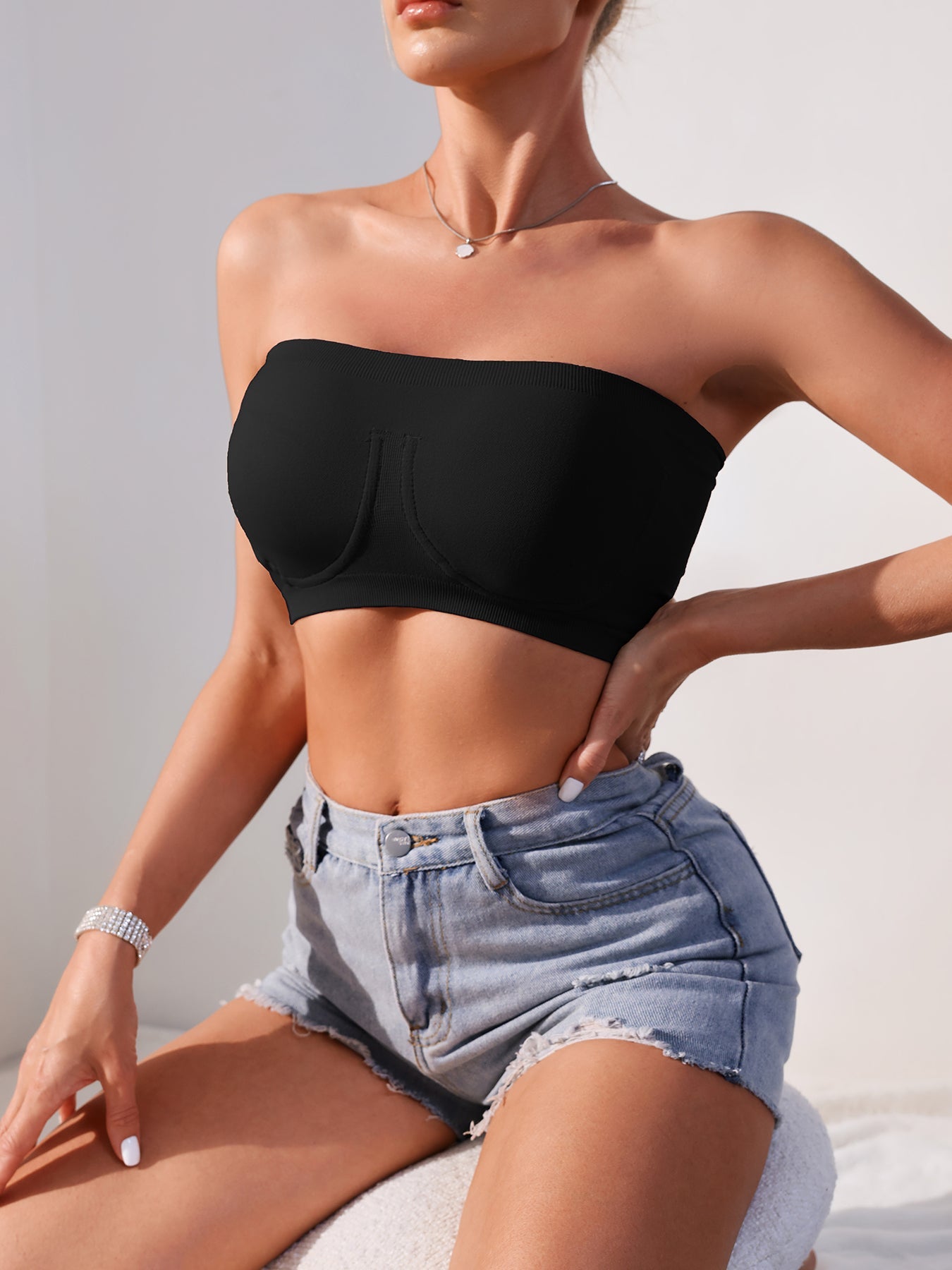 3PCS EssElegance Strapless Seamless Bandeau Tube Bra - Wire-Free Non-Slip Design, High-Stretch & Breathable For Backless Dresses, Daily Comfort ferrersa