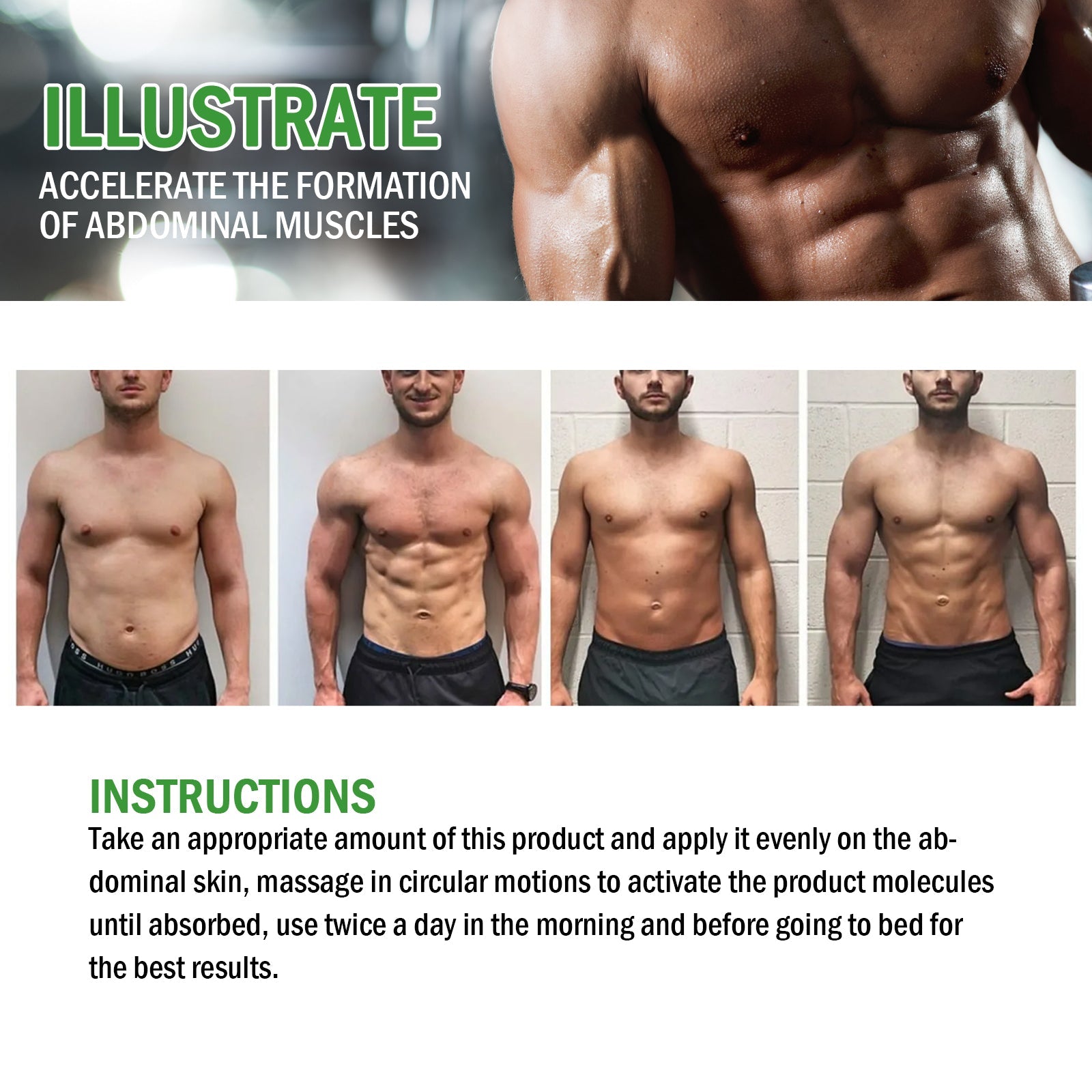 East Moon Men's Abdominal Cream, Exercise Sweat To Tighten Abdominal Firming Fat And Enhance Muscle Line Abdominal Cream eprolo