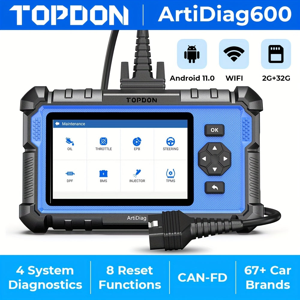TOPDON AD600 OBD2 Scanner ABS SRS Transmission Engine Diagnostic Tool for Car ferrersa