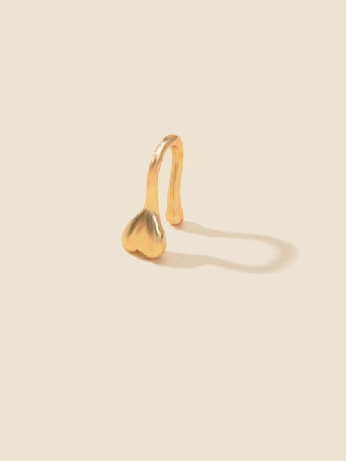 1pc Gold Silver Geometric Heart Fake Nose Ring Lip Body Piercing Stud ferrersa