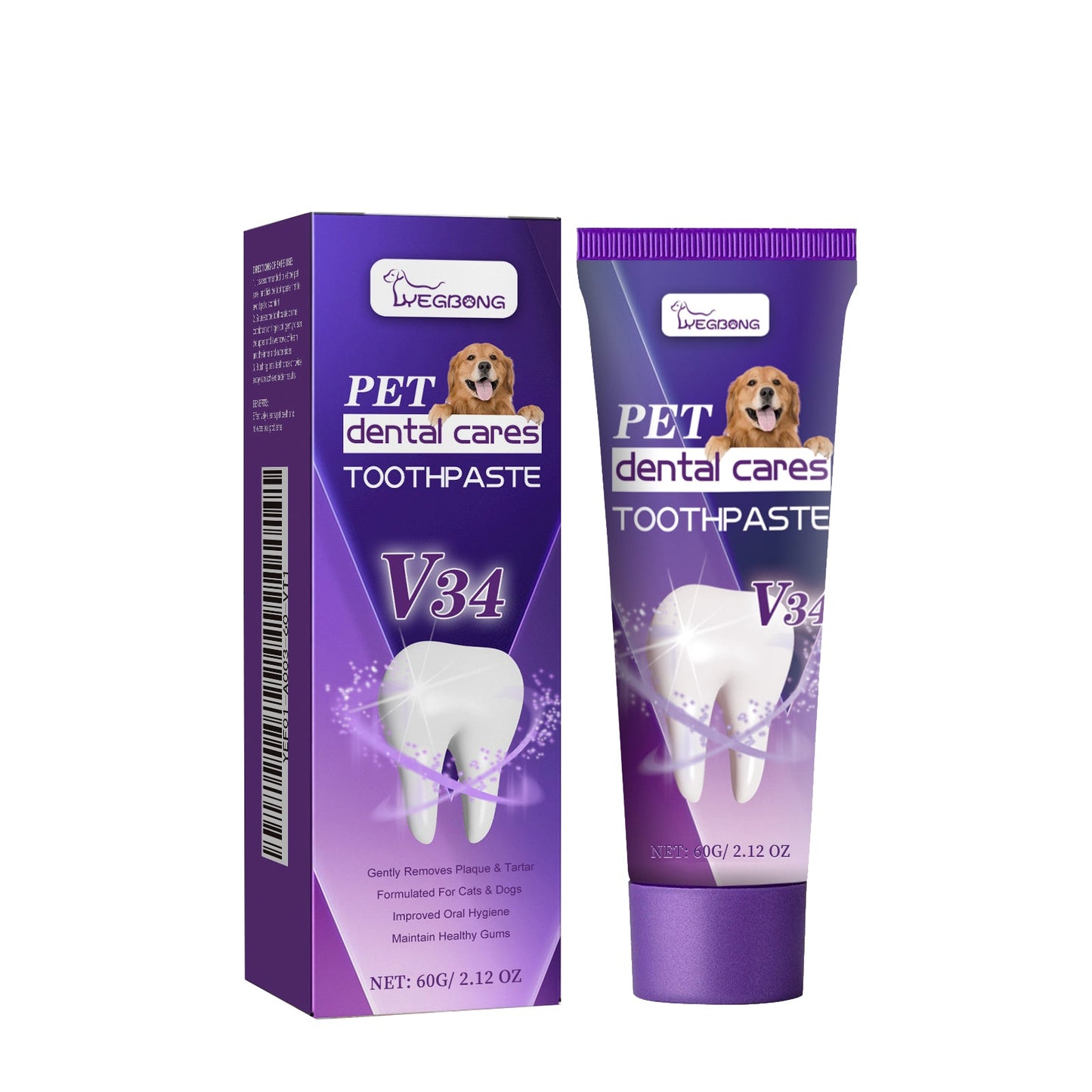 Pet V34 Toothpaste, Pet Clean Bad Breath Tartar Care Gum Care Toothpaste eprolo