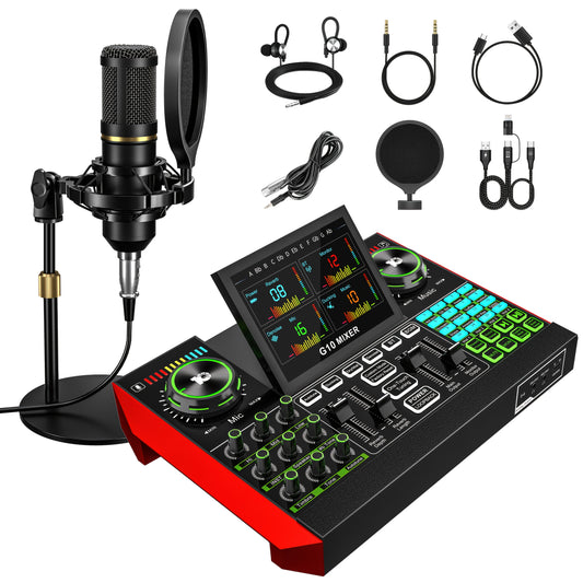 Audio DJ Mixer Sound Board Console System, 5 Channel 48V Phantom Power with USB MP3 Stereo Live DJ Studio Streaming for Professional Recording Party KTV Stage ferrersa