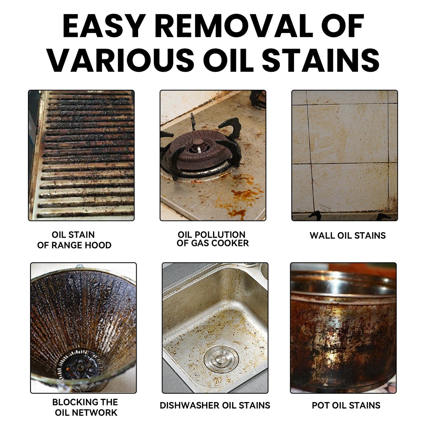 Heavy Oil Foam Cleaner, Kitchen Stove Range Hood Wash Basin Oil Dirt Removal Cleaner eprolo
