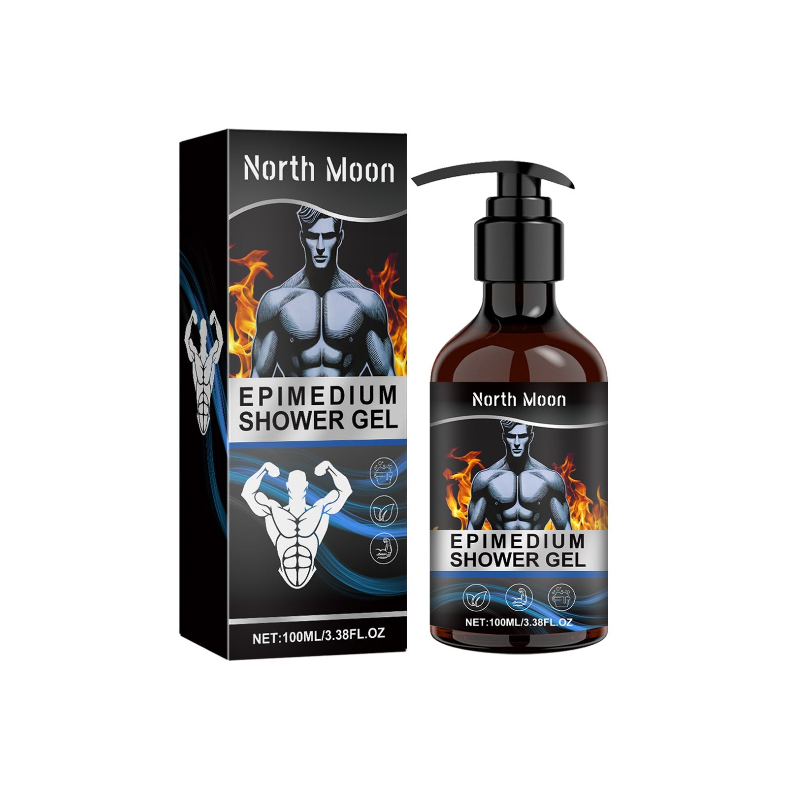 North Moon Men's Body Care Shower Gel Moisturizes And Refreshes Body And Skin Massage Treatment eprolo