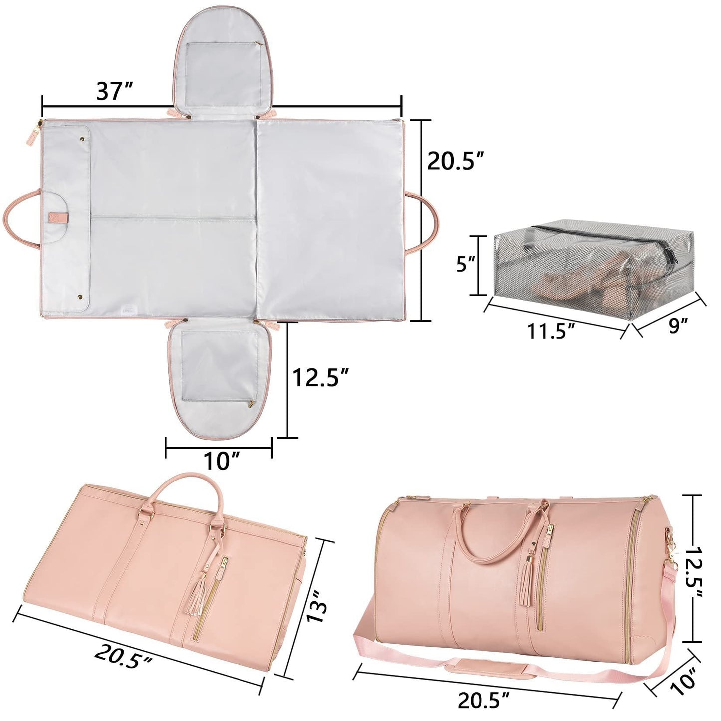 Large Capacity Travel Duffle Bag Women's Handbag Folding Suit Bag Waterproof Clothes Totes ferrersa