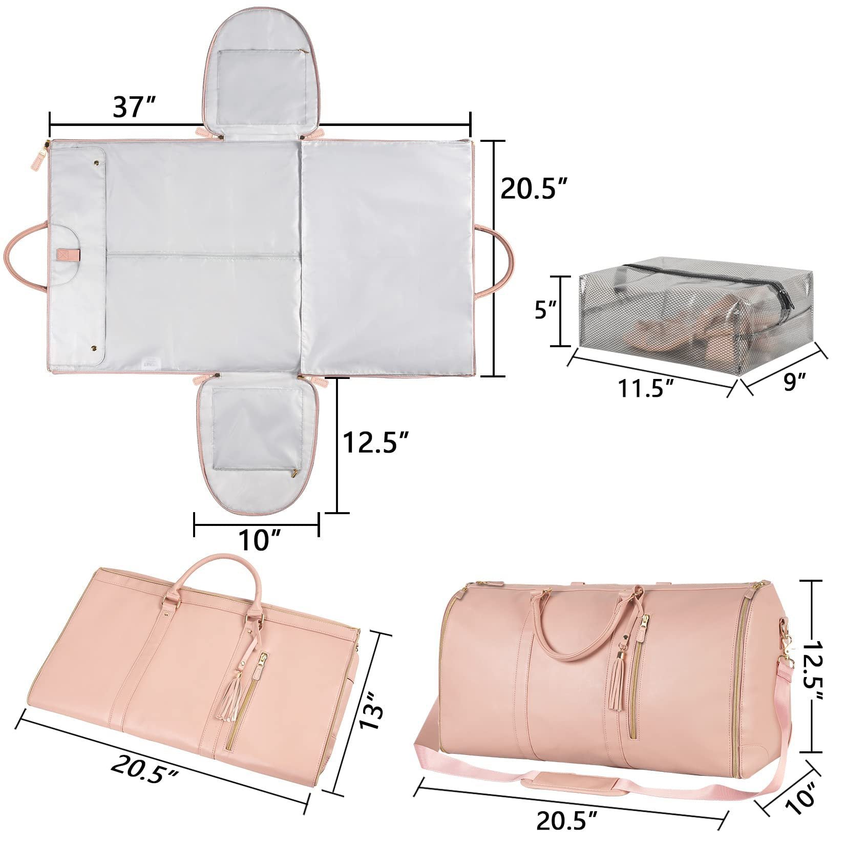 Large Capacity Travel Duffle Bag Women's Handbag Folding Suit Bag Waterproof Clothes Totes ferrersa