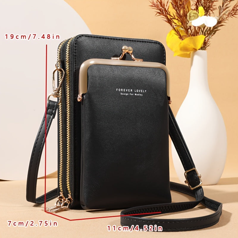 [Elegant Phone Wallet] Elegant and Fashionable Phone Wallet | Secure Kiss Lock Design, Lightweight and Neat - Holds Phone, Large Cash Cards, Small Cosmetics - Must-Have for Women Traveling ferrersa