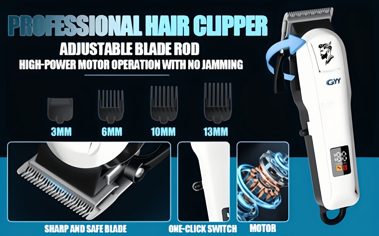 Men's Professional Electric Barber & Home Hair Clipper Set - All-in-One Clipper with Digital LCD Screen, USB Rechargeable, Barber Kit Suitable for Dad, Him - Ideal Gift for Father's Day, Valentine's Day ferrersa
