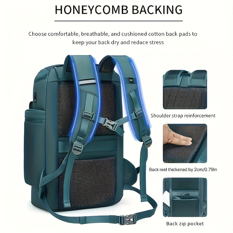 Large And Functional Travel Backpack, Sturdy Carry-On Backpack That Converts to a Duffle Bag with an Integrated USB Charging Port, Multi-Purpose Laptop Daypack for Both Men And Women, Heavy-Duty And, Dark Green Color ferrersa