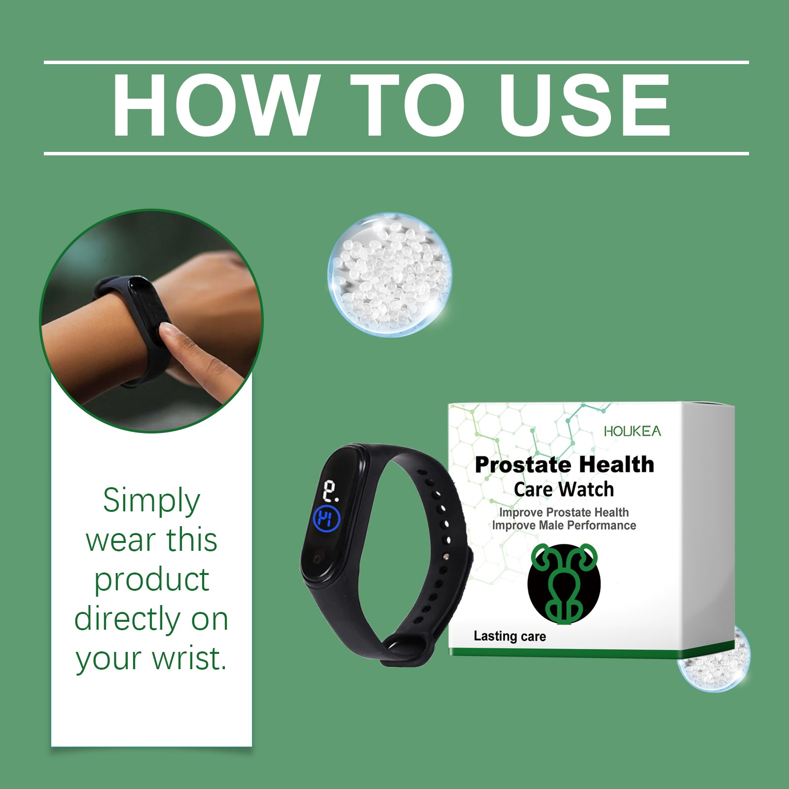 Houkea Men's Body Care Watch Enhances Daily Comfort Care Men's Body Exercise Watch eprolo