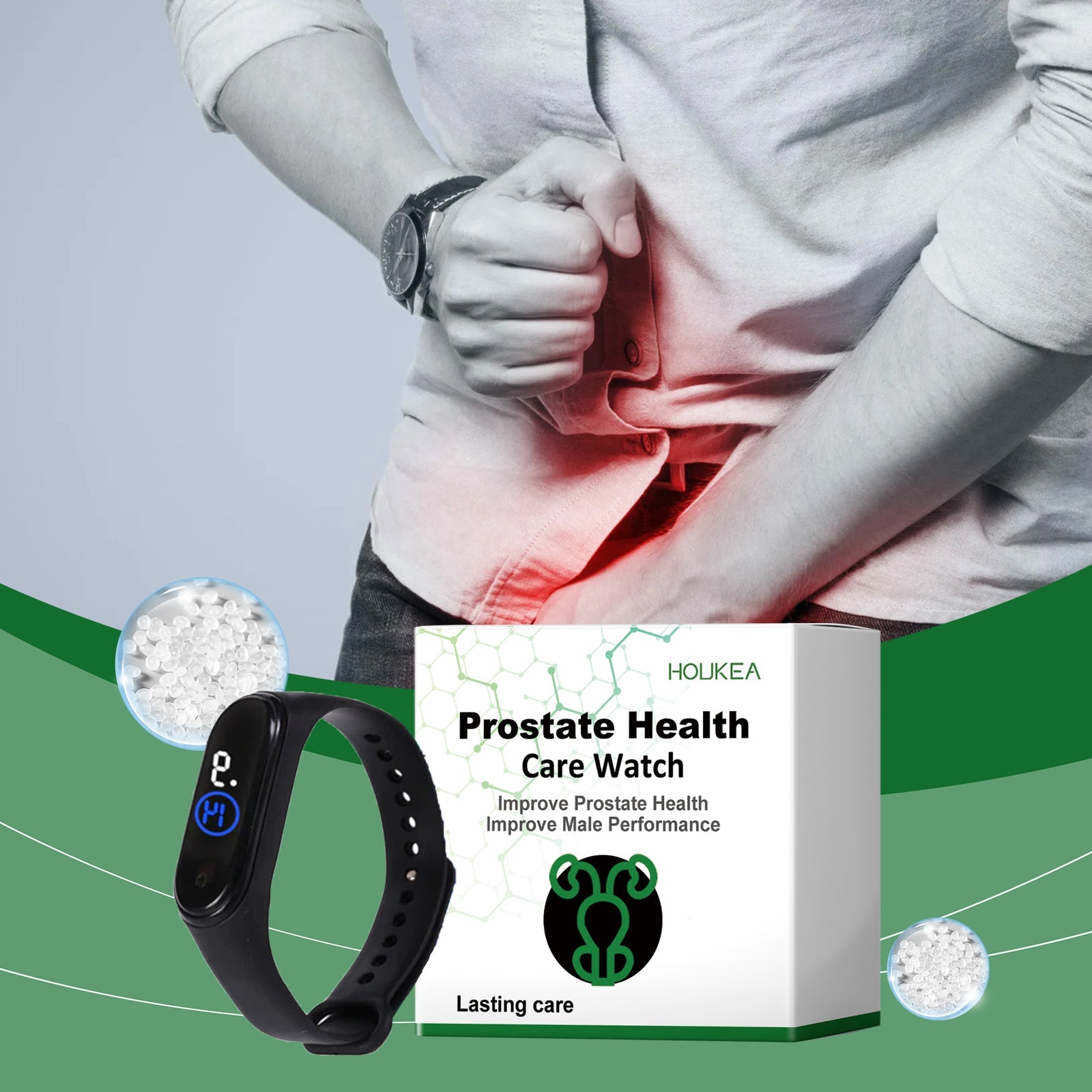 Houkea Men's Body Care Watch Enhances Daily Comfort Care Men's Body Exercise Watch eprolo