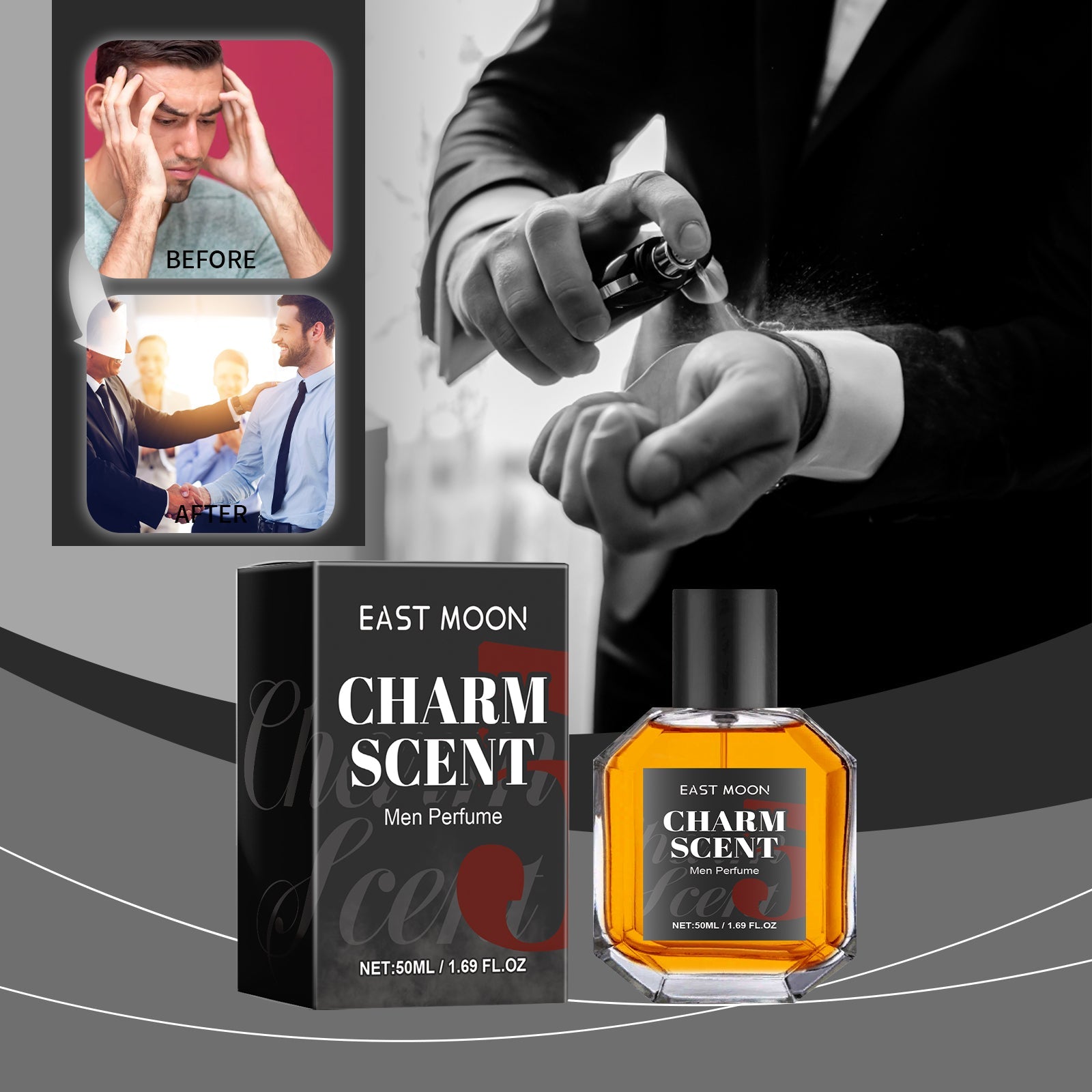 Men's Perfume, Long Lasting Light Fragrance Wood Fragrance Fresh Natural Release Men's Charm Perfume eprolo