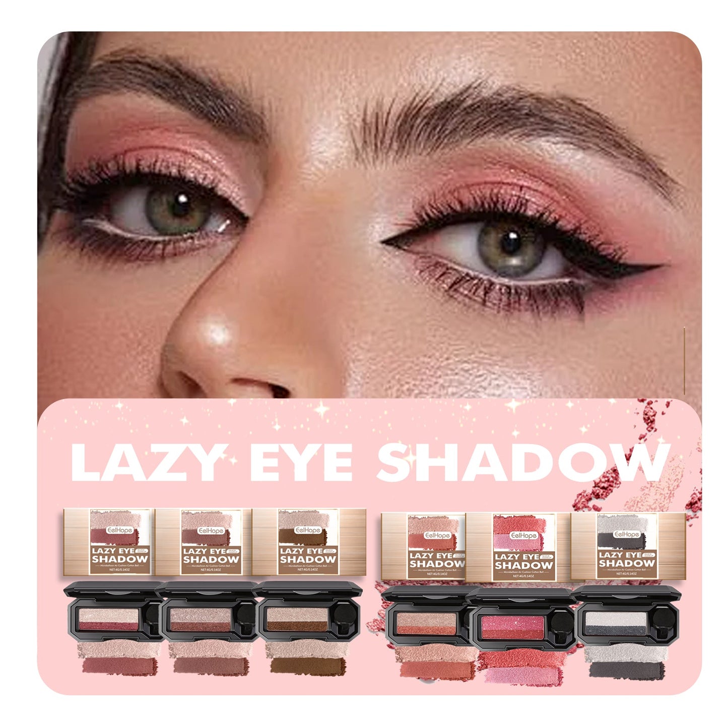Lazy Eye Shadow, Natural Development Pearlescent Matte Beginner Daily Makeup Glitter Eyeshadow eprolo