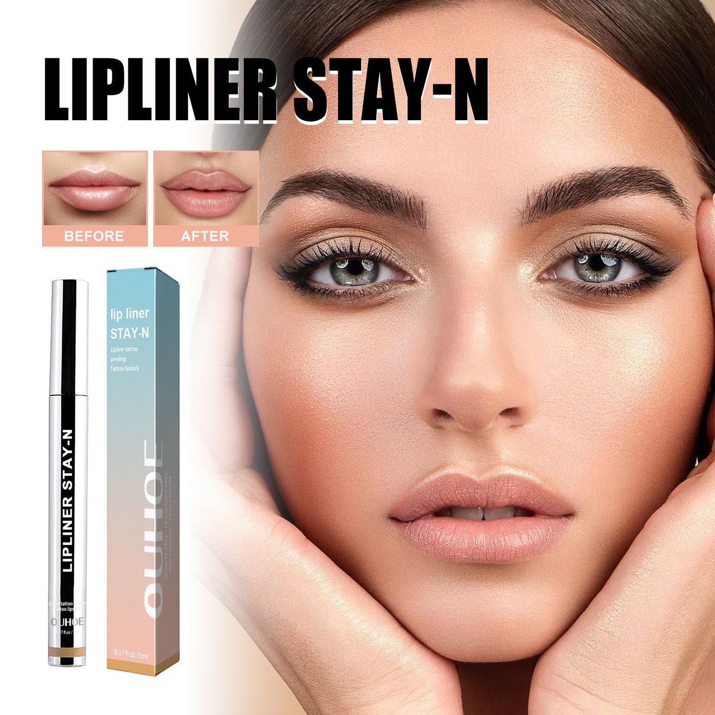 OUHOE Stripping Lip Liner (Light Brown) Enriches Lip Lines, Highlights Lip Color Without Makeup Smudging. Stripping Lip Liner eprolo