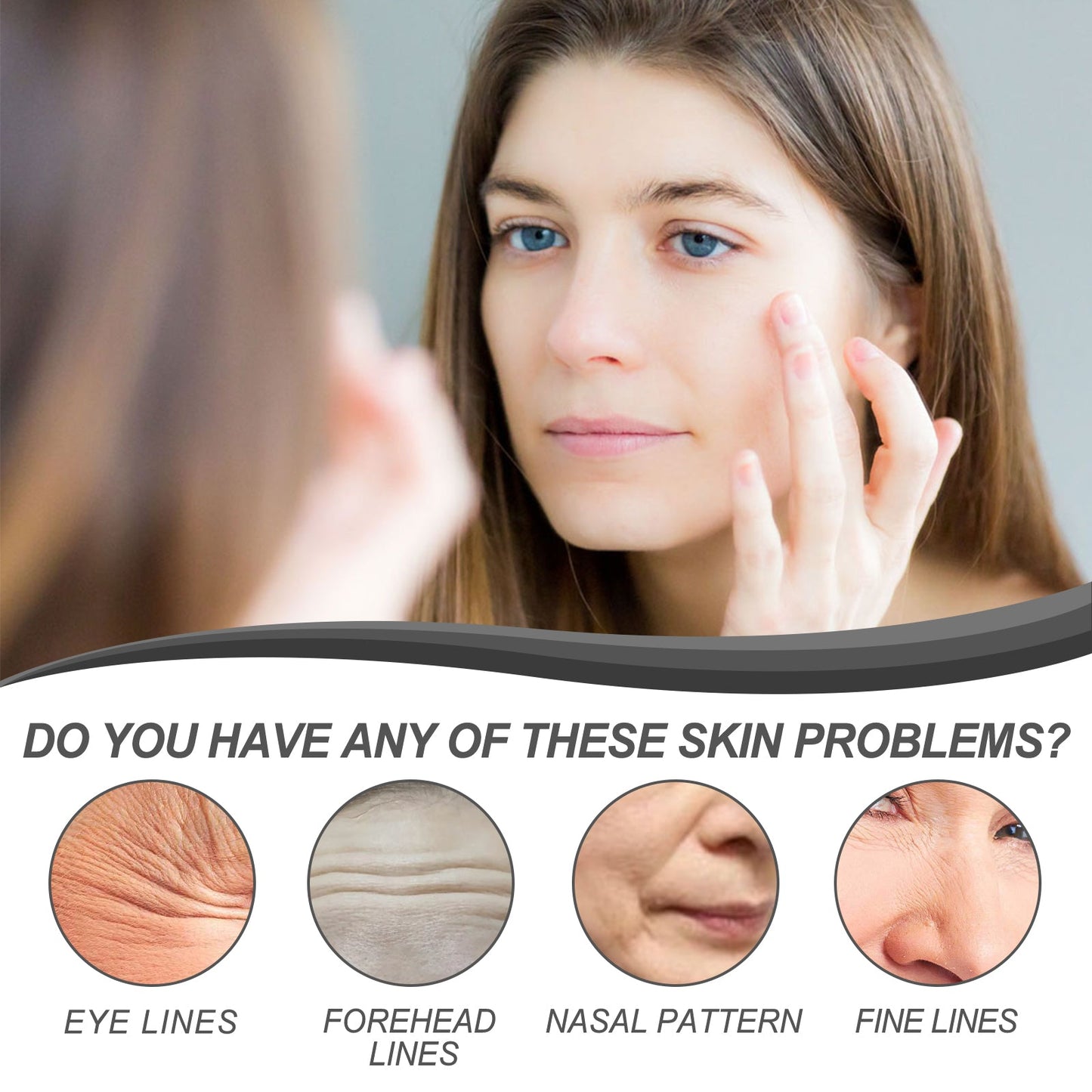 OUHOE Anti-Wrinkle Serum, Firming Facial Skin, Lightening Fine Lines, Lifting Hair Lines, Brightening Skin Essence eprolo