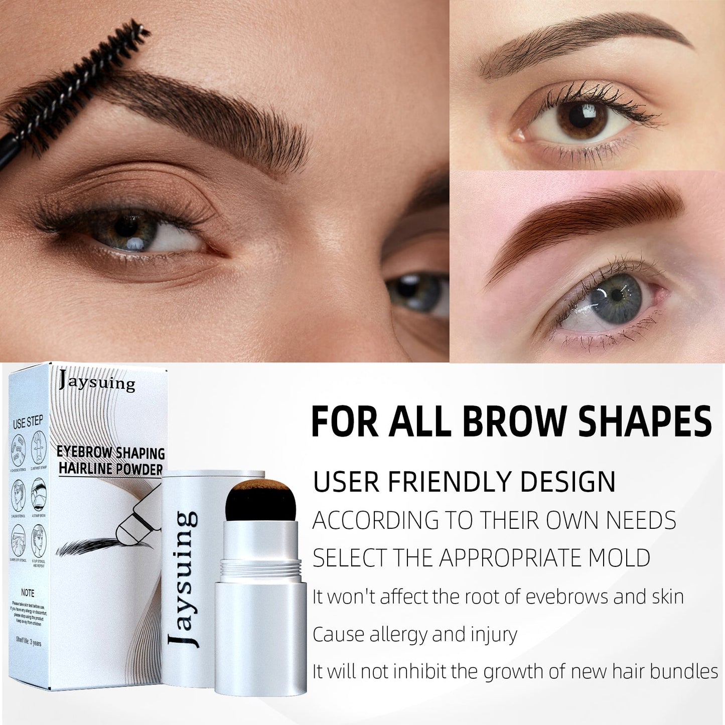 Eyebrow Print Set, Embellishing Hairline Eyebrow Contour Shadow Portable Eyebrow Powder eprolo