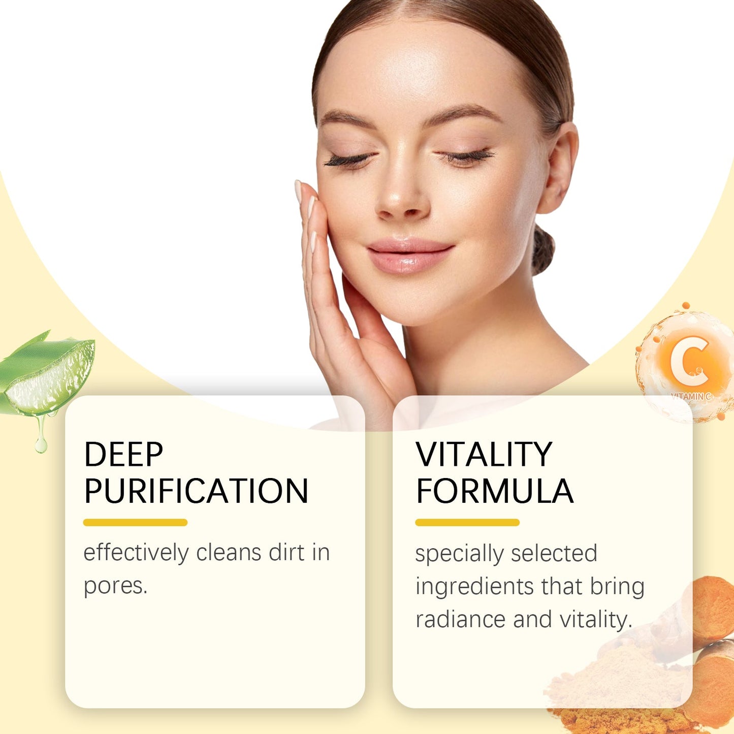 Hoygi Turmeric Mud Film Gently Cleans Skin Pores, Moisturizes Skin Care, Moisturizes Moisture, Locks Water And Moistens Soft Mud Film eprolo
