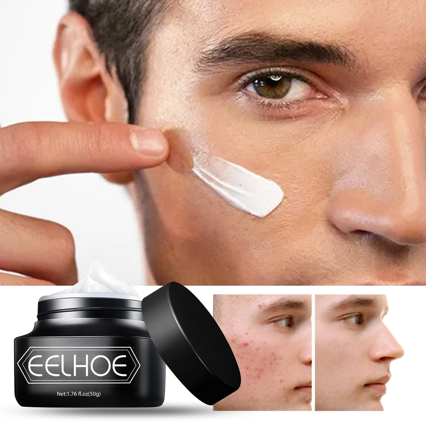 EELHOE Men's Light Cream, Refreshing Non-Greasy Concealer Blot BrighTening Skin Tone Invisible Pore Lazy Cream eprolo