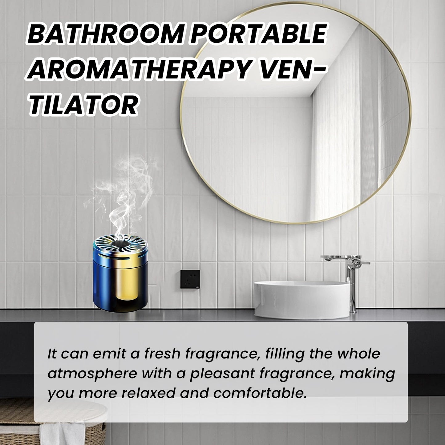 Bathroom Portable Ventilation Aromatherapy, Car Aromatherapy Bathroom Bedroom Deodorant Adornment eprolo