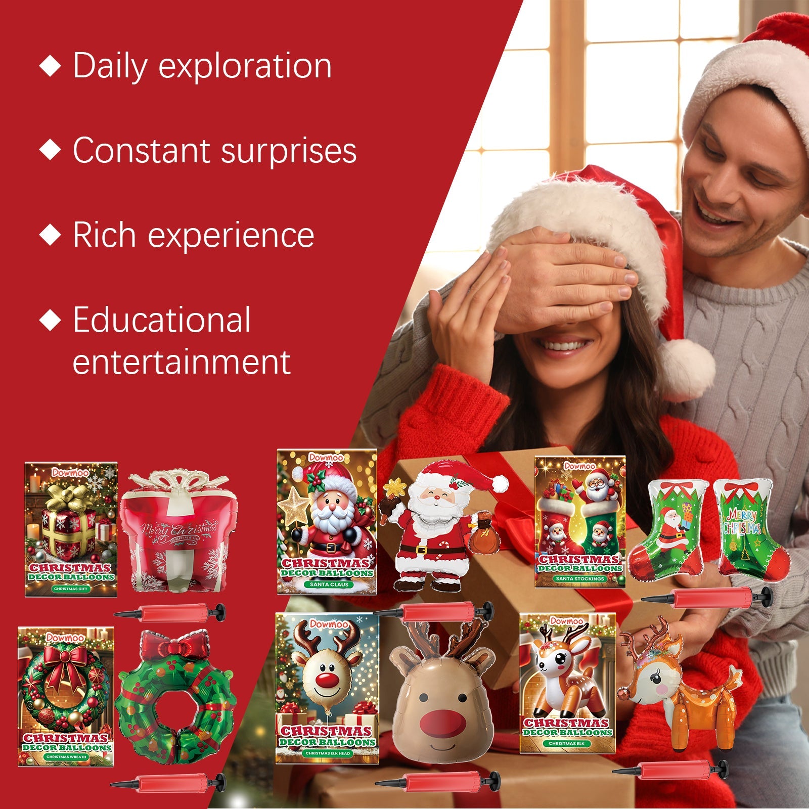 Christmas Balloons Balloon Standing Santa Claus Reindeer Christmas Tree Event Atmosphere Arrangement eprolo