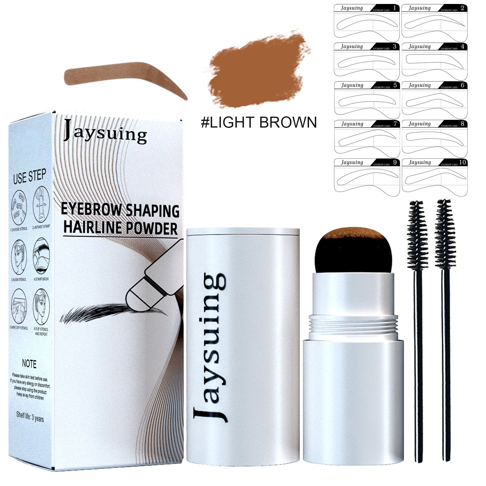 Eyebrow Print Set, Embellishing Hairline Eyebrow Contour Shadow Portable Eyebrow Powder eprolo
