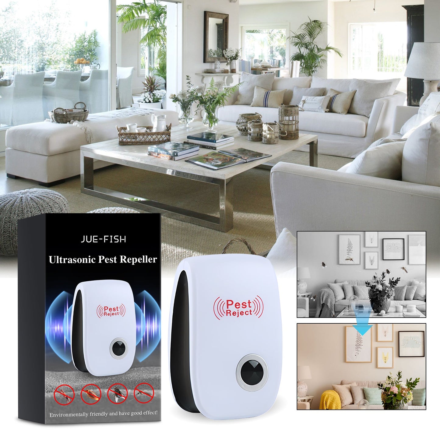 Jue-Fish Mosquito Repellent, Indoor Household Mosquito Repellent Mice Cockroaches Flies Prevent Mosquitoes From Biting Insect Repellent eprolo