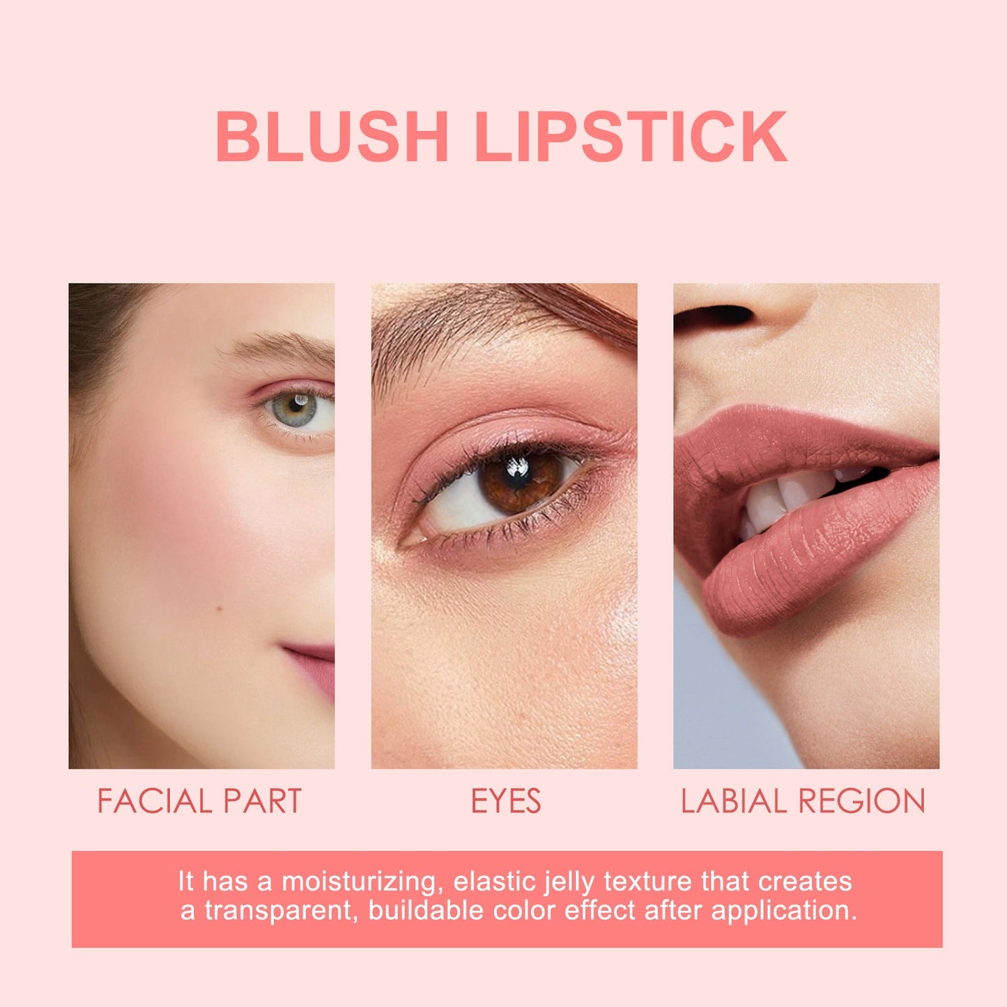 Blush Lipstick, Natural Nude Light Long-Lasting Easy Color Blush Lip Gloss Stick eprolo