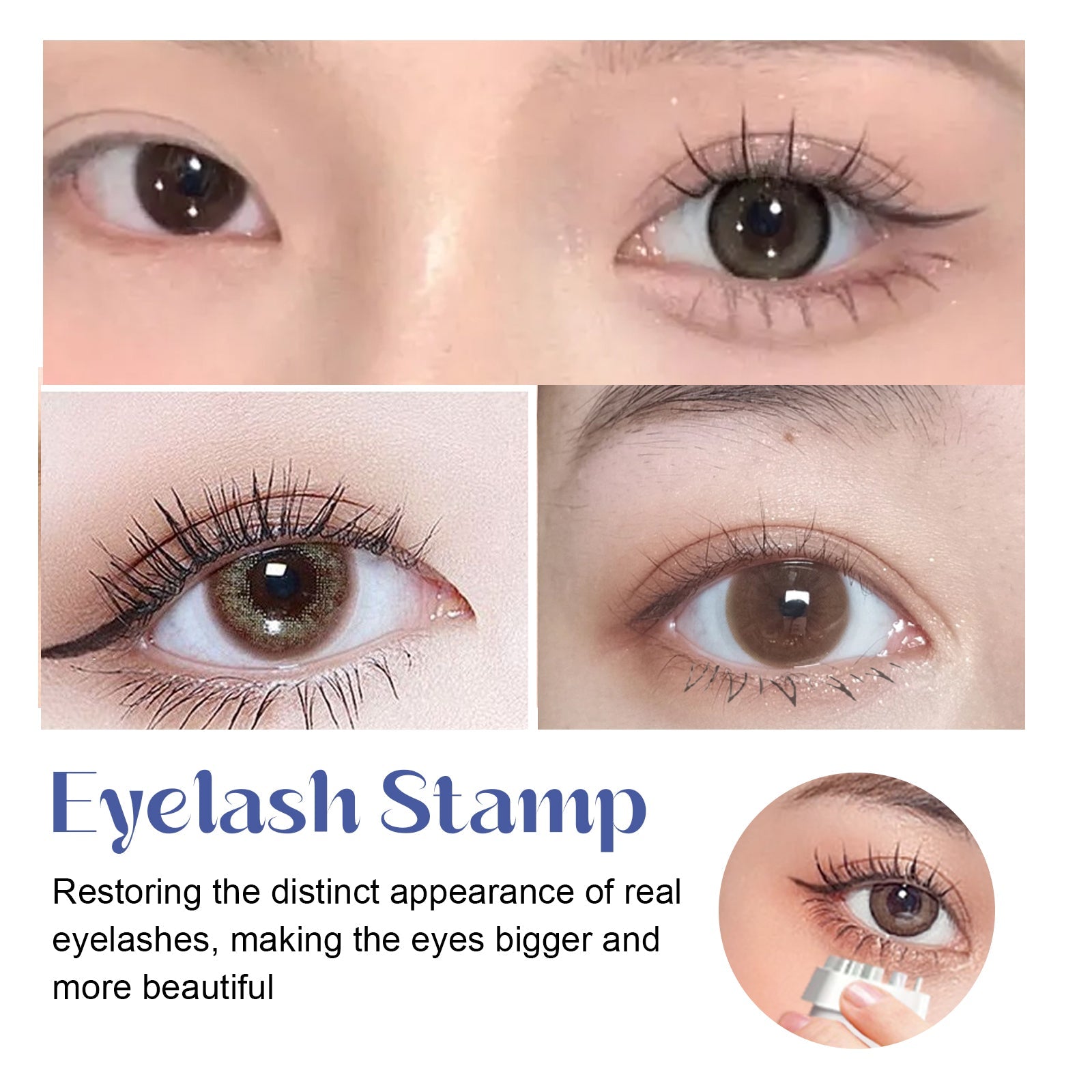 EELHOE Eyelash Stamp, Diy Eyelash Stamp Printing 3D Durable Waterproof Eyelash Aid eprolo