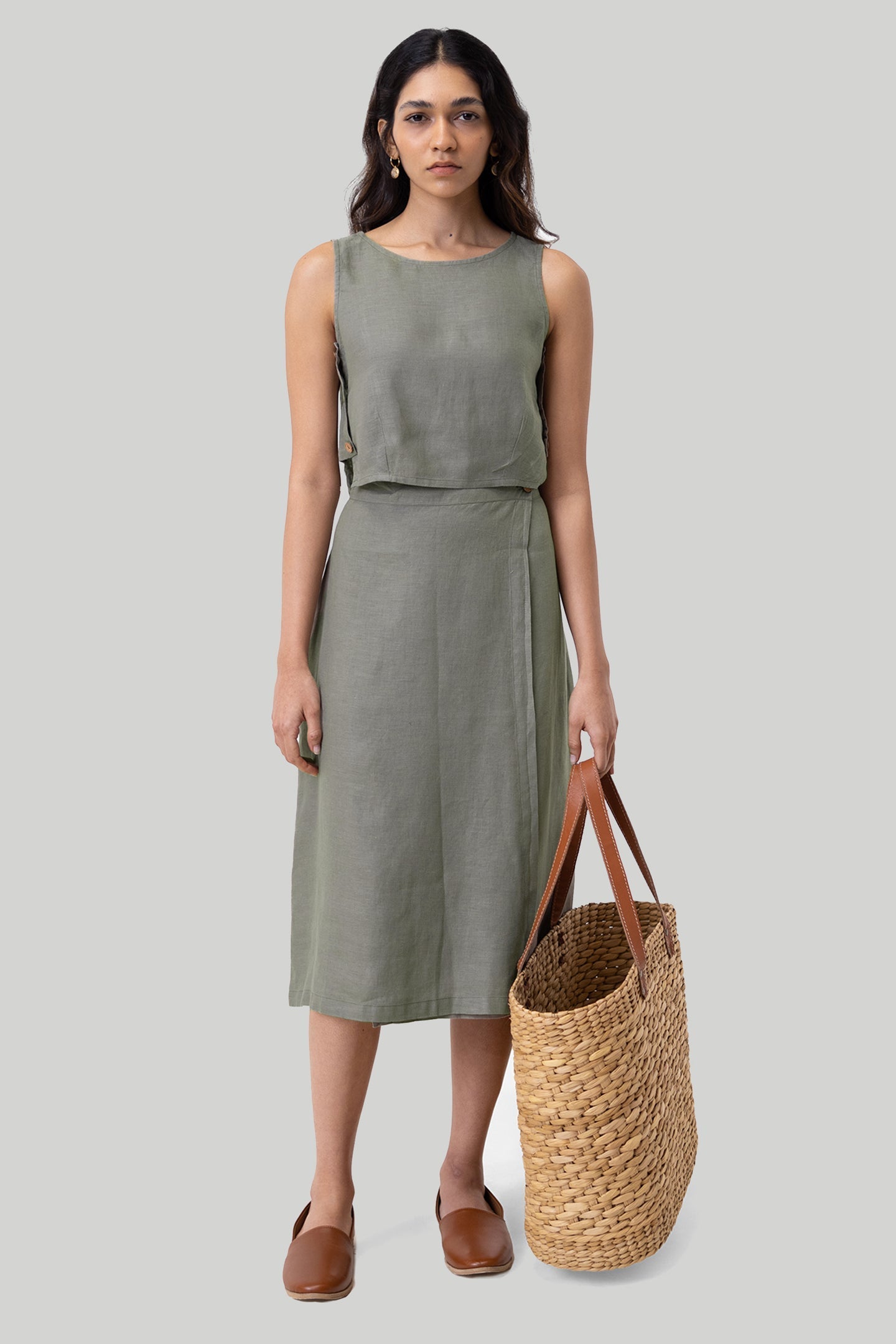 Boxy Crop Top in Dark Green DC-Reistor